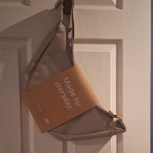 July Everyday Crescent Canvas Crossbody Bag - Tan